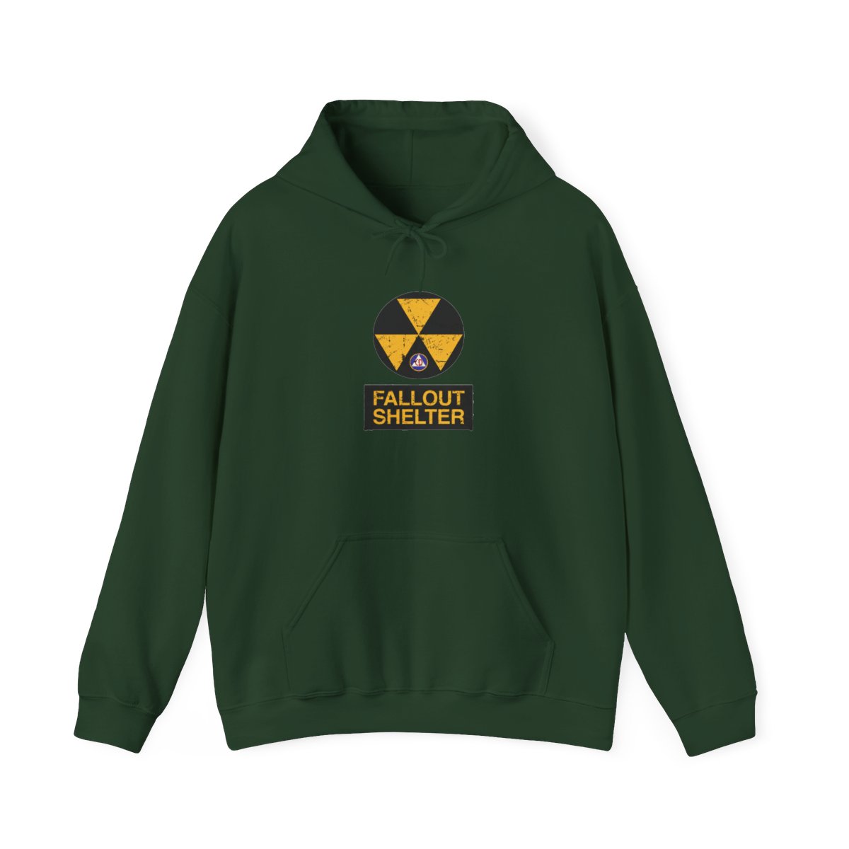Cold War Civil Defense Fallout Shelter Sign Hoodie - alternate angle 3, merchandise